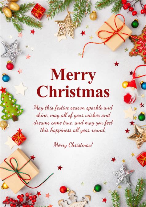 Merry Christmas Greeting Card Din Tree Ts Template Postermywall