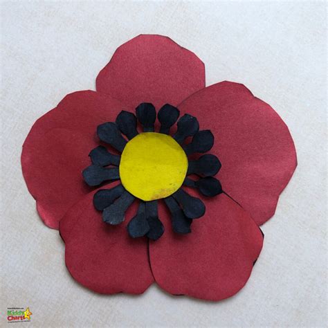 Make A Paper Poppy With Our Free Printable Template Kiddycharts