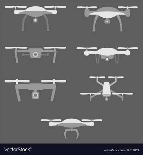 Set Of Drones Royalty Free Vector Image Vectorstock