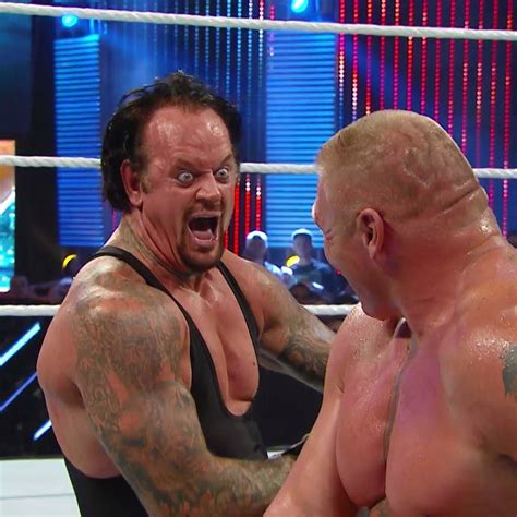 Undertaker And Brock Lesnar Laugh At Each Other At Summerslam 2015