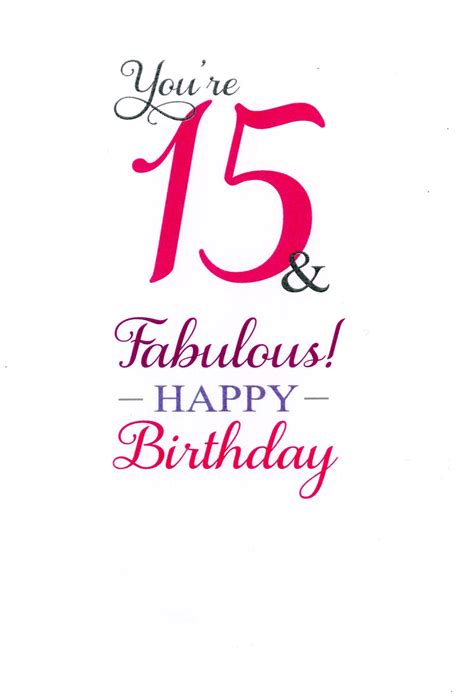 Girls 15th Birthday Greeting Card Cards