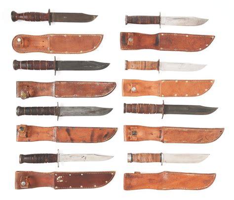 Sold Price Lot Of 8 World War Ii Us Military Fighting Knives