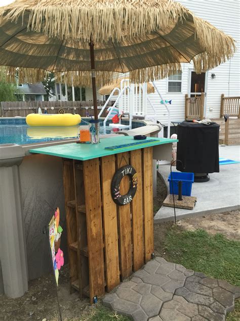 My Other Swim Up Pallet Tiki Bar Above Ground Pool Landscaping Above