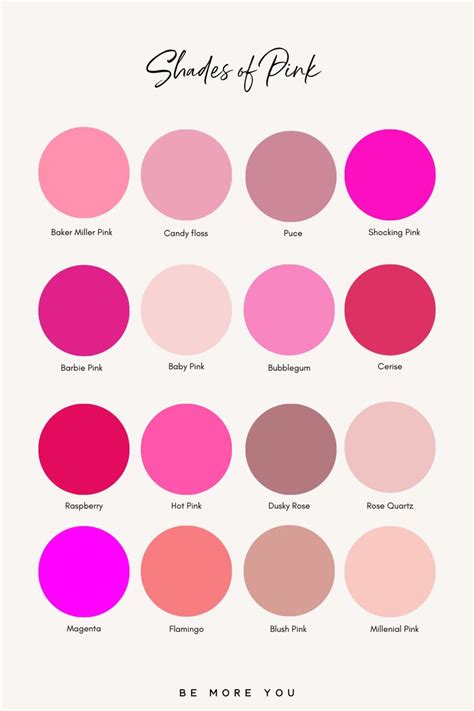 shades of pink be more you online brandstrategist color palette pink purple color names