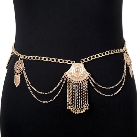 Silver Gold Color Tassel Belly Waist Chain For Women Sexy Bikini Beach