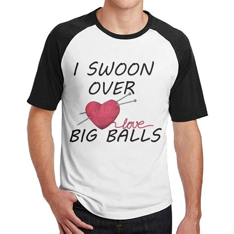 Funny Knitting Ts I Swoon Over Big Balls Men Casual Sleeve Tshirt