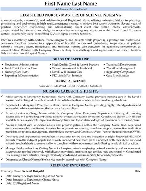 Top Nursing Resume Templates And Samples