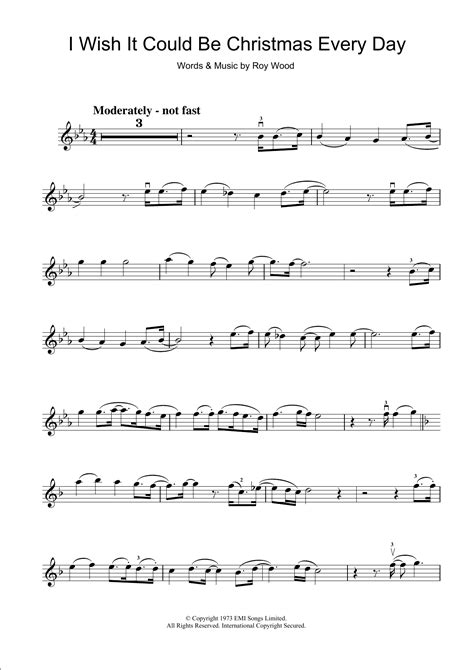I Wish It Could Be Christmas Every Day Sheet Music Wizzard Violin Solo