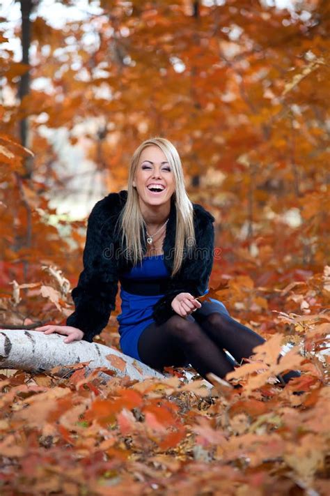 Young Beautiful Woman In Autumn Park Stock Image Image Of Female