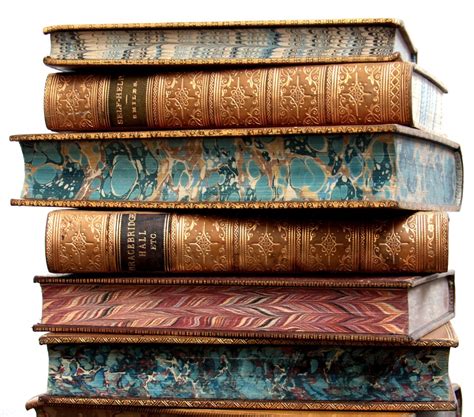 Old Books And Things — 19th Century Leather Bound Books With Marbled