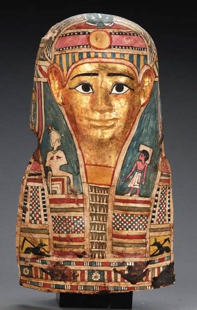 A Gilt Cartonnage Mummy Mask Ptolemaic To Roman Period Circa 1st Century B C Early 1st