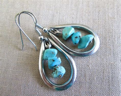 Turquoise Earrings Chandelier Earrings Boho Style Earrings Etsy