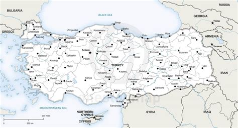 Large Detailed Relief And Political Map Of Turkey Tur