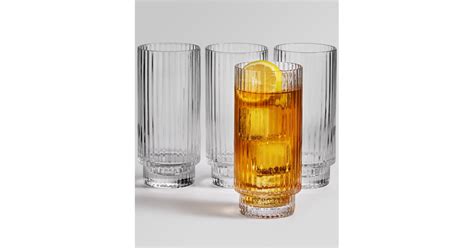 Hotel Collection Fluted Highball Glasses Set Of 4 Best Stylish Glassware Popsugar Home Photo 7
