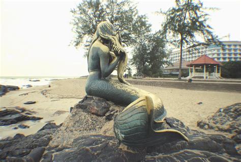 Golden Mermaid Statue Songkhla Thailand Stock Image Image Of Lady