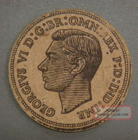 Cardboard Play Money Great Britain One Penny 1937