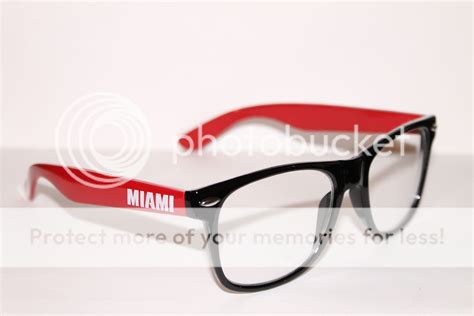 Wayfarer Sunglasses Nerd Black Red Colors Retro Miami Heat Clear Lens Glasses Ebay