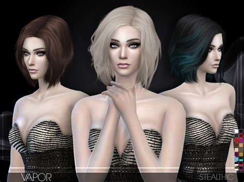 Wine hair ~ sims 4 hairs. Stealthic - Vapor (Female Hair) - The Sims 4 Catalog