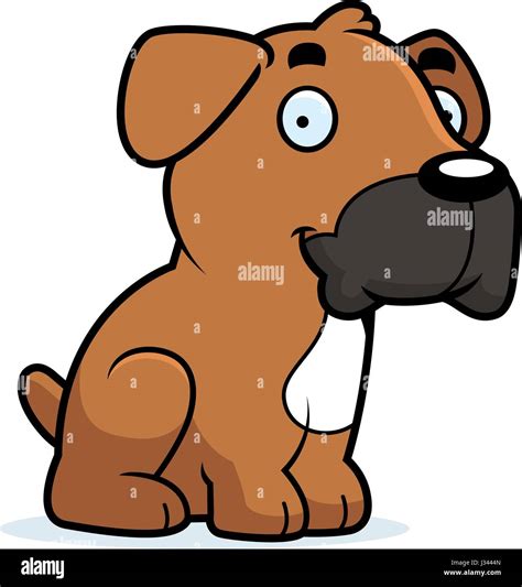 A Cartoon Illustration Of A Boxer Dog Sitting Stock Vector Image And Art
