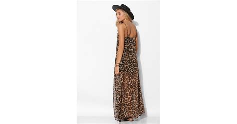 Reverse Leopard Print Chiffon Maxi Dress Lyst