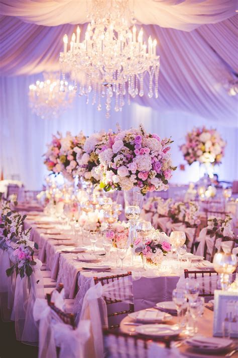 Classic Formal Garden Party Tent Reception Purple Wedding Purple