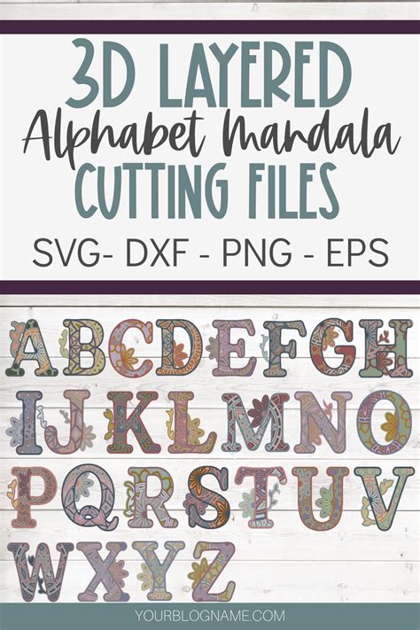 3D Alphabet Mandala SVG Bundle Layered Alphabet Mandala SVG Etsy