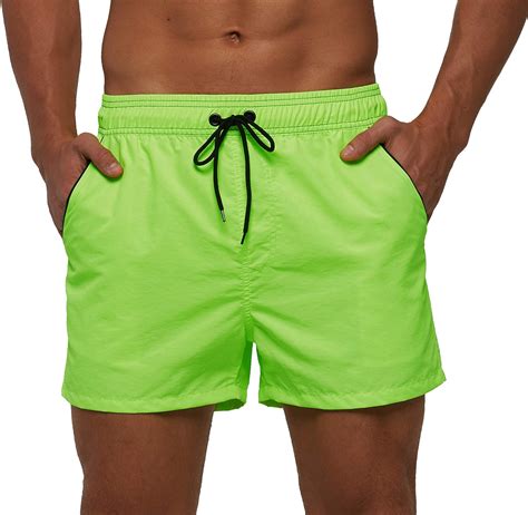 Silkworld Mens Quick Dry Swim Trunks Solid Swimsuit Sports Shorts With Back Zipper Pockets
