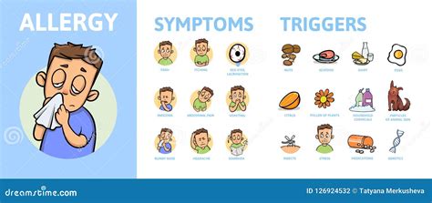 Allergy Infographic Set Allergy Symptoms Information Poster With Text