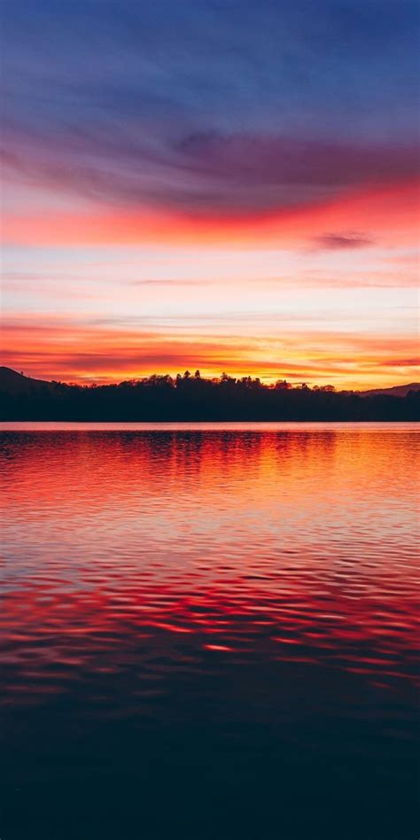 Pretty Sunset Wallpaper Screen Iphone In 2020 Sky Aesthetic Lake
