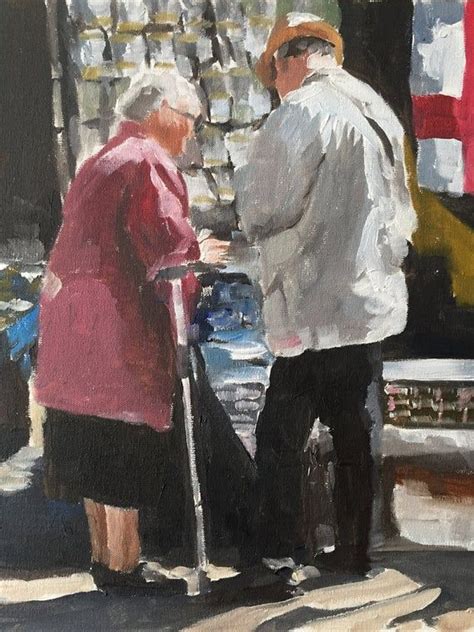 Old Couple Painting Couple Art Print Elderly Couple Old Couple Art