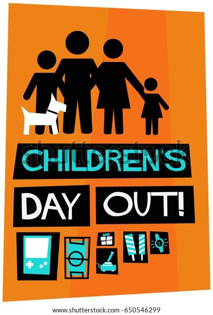Childrens Day Out Poster Flat Style Stock Vector Royalty Free 650546299