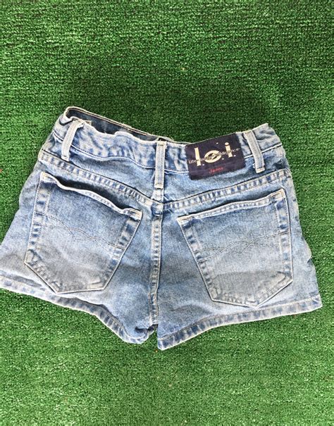 Vintage 90s Lei Denim Blue Jean Short Shorts Daisy Dukes Festival Grunge Size 1 Light Wash Xs 0