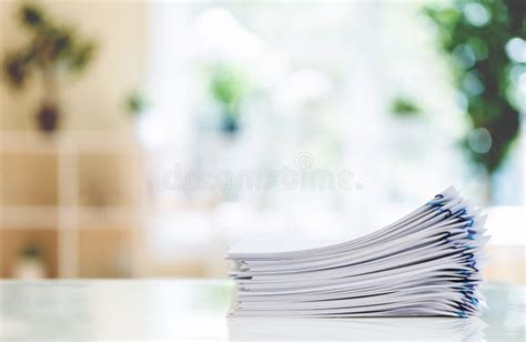 Pile Of Papers Organized With Paper Clips Stock Image Image Of Scene
