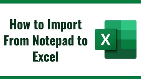 How To Import From Notepad To Excel Ms Excel Tips Youtube