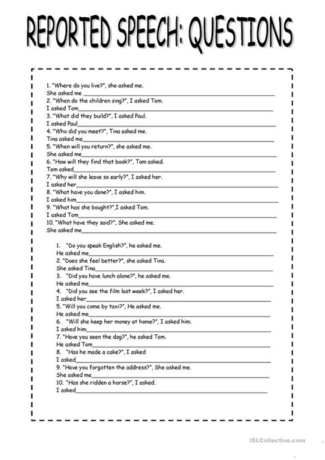 Direct And Indirect Speech Worksheet Damerstudy Hot Sex Picture