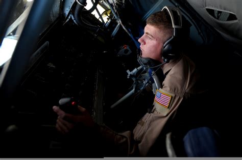 Mcconnell Airman First Class Supports Deployed Air Refueling Ops As Kc 135 Boom Operator