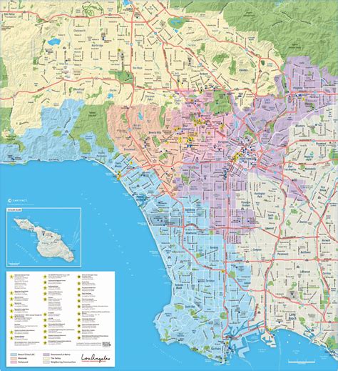 Carte De Los Angeles Plusieurs Cartes De La Villes Aux Etats Unis