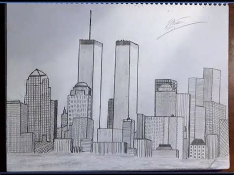 Find illustrations of new york city. Drawing of New York City Skyline(NYC with Trade Centers ...