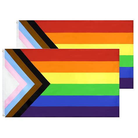 Progress Pride Flag 3x5 Ft Lgbt Community Support Gay Pride Rainbow Banner