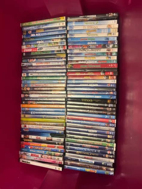 Lot Of 90 Dvd Collection Kids Disney Dreamworks Nic Adventure