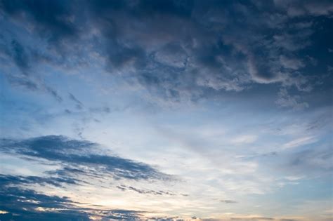 Premium Photo Dramatic Sunset Dark Blue Sky And Cloudy