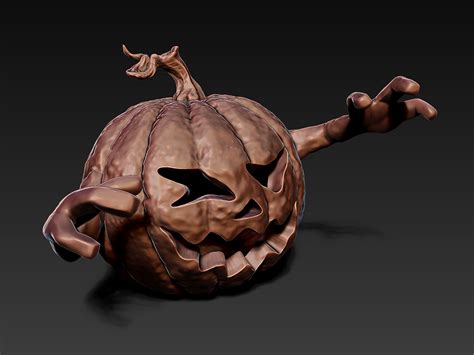 3d Model Of The Halloweens Angry Pumpkin Made For 3d Printing