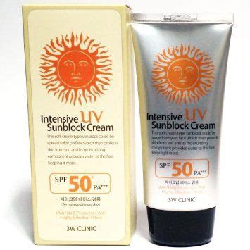 3w clinic intensive uv sunblock cream spf50 pa+++. 3W CLINIC Intensive UV Sunblock Cream SPF50 PA+++ 70ml ...