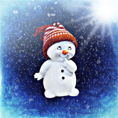 Snow Man Snow Cute Sweet White Wintry Snow Magic Christmas Wishes