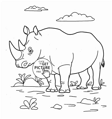 Image information image title : Rhinoceros coloring page for kids, animal coloring pages ...