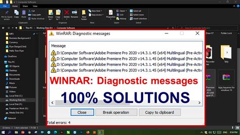 How To Solve Winrar Diagnostic Message For Windows 10 And Windows 7