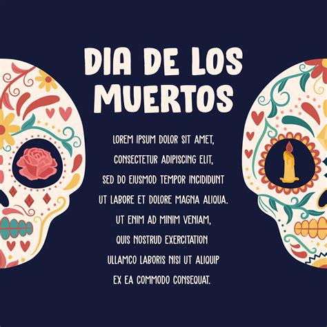 Sugar Skull Poster Day Of The Dead Dia De Los Muertos Banner With