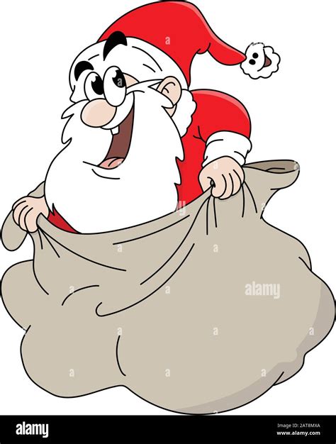 Cartoon Santa Claus Aus Seinem Sack Vektorgrafiken Stock Vektorgrafik