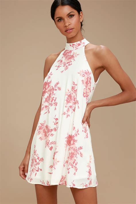 Cute Blush Pink And White Print Dress Floral Print Dress Lulus