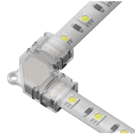 Bzone Rgb Led Connectors L Shape Straight 4 Pin Led Strip Light Connectors 10 Pieces For 10 Mm